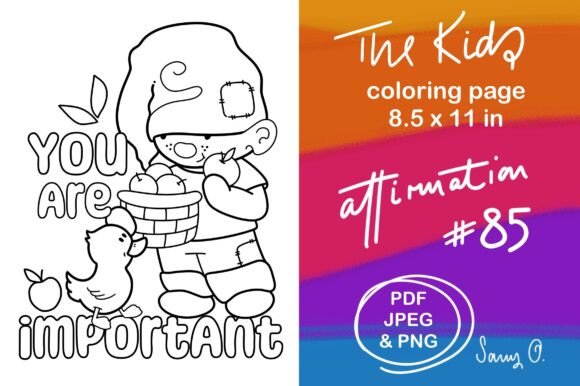 Download Gnome Kids Affirmation Coloring Pages - Premium Resources