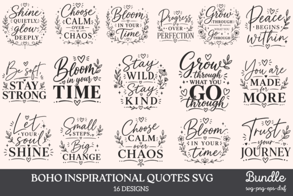 Download Boho Inspirational Quotes SVG Bundle - Premium Bundle