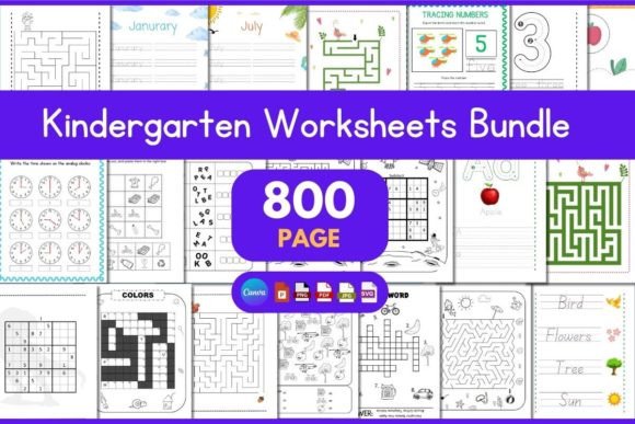 Download Kindergarten Worksheets Bundle - Premium Resources