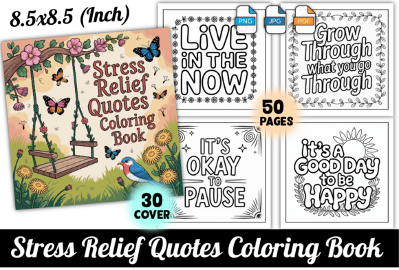 Download Stress Relief Quotes Coloring Book - Quotes Collection